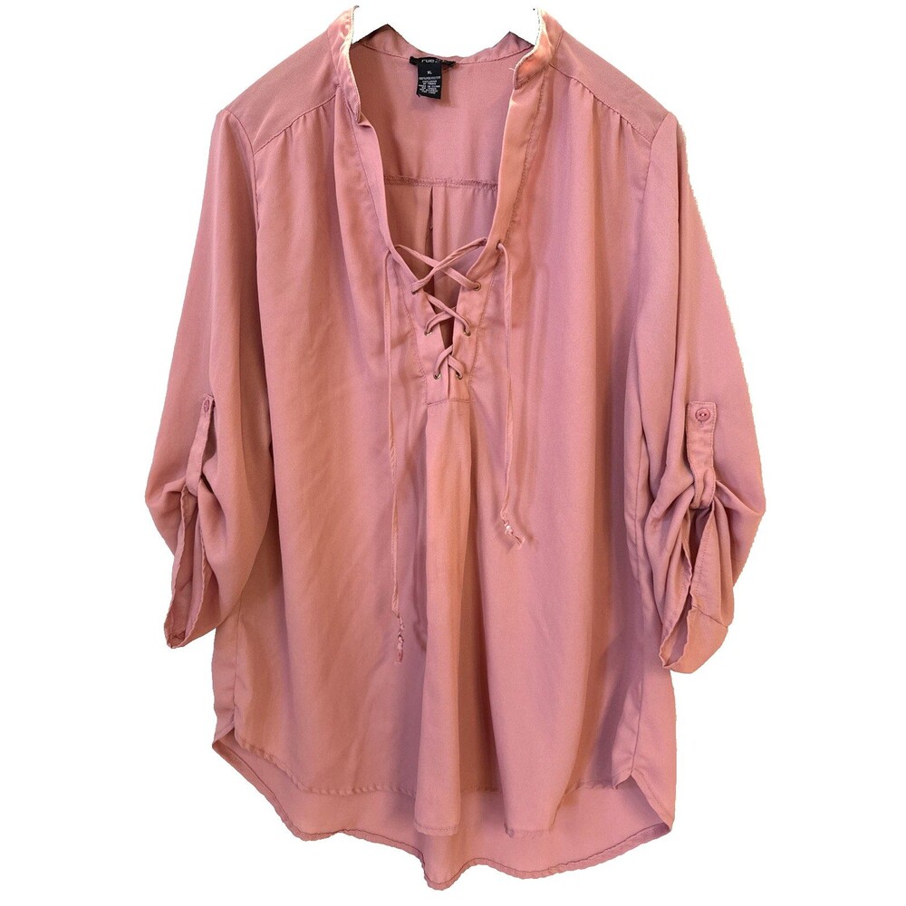 Rue 21 Tunic Roll Tab Sleeve Top BOHO Oversize Whimsigoth Fairycore - XL